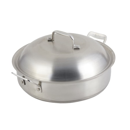 Bon Chef Cucina Saute Pot W/ Domed Lid, Ind Btm, 11 3/16"Dia X 3 2/7"H, 2 Sq Hndls, 4 Qt 60001